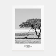 Etosha National Park Portrait B&W Poster