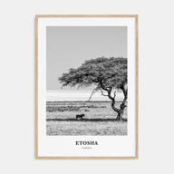 Etosha National Park Portrait B&W Poster