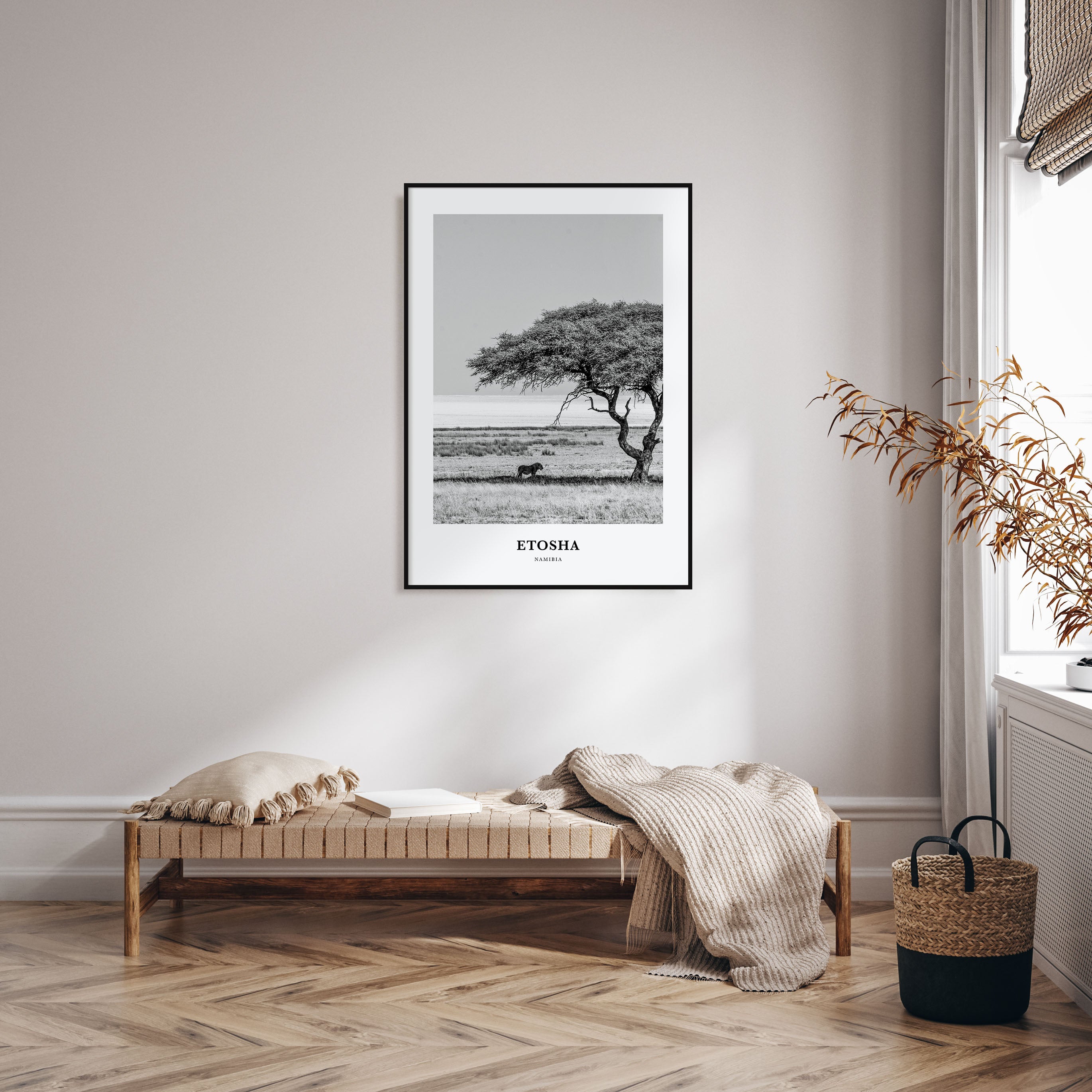 Etosha National Park Portrait B&W Poster