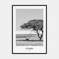 Etosha National Park Portrait B&W Poster