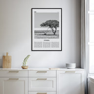 Etosha National Park Travel B&W Poster
