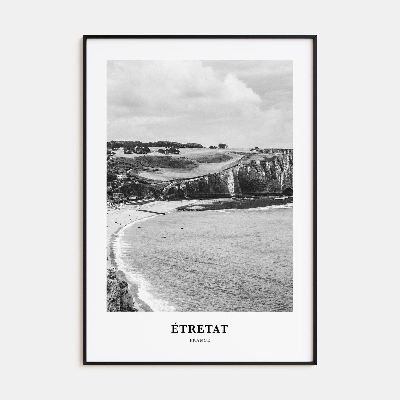 Étretat Portrait B&W Poster