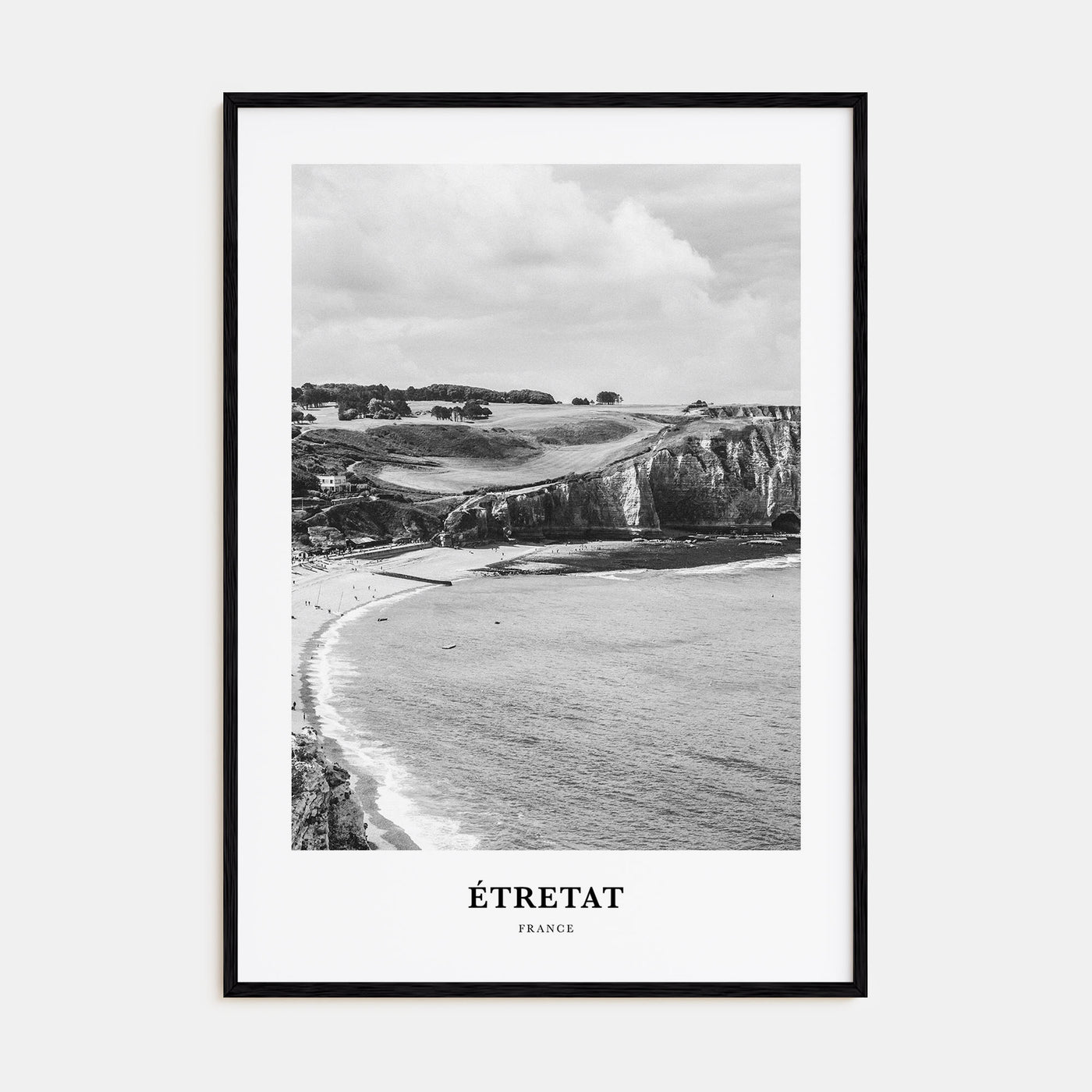 Étretat Portrait B&W Poster