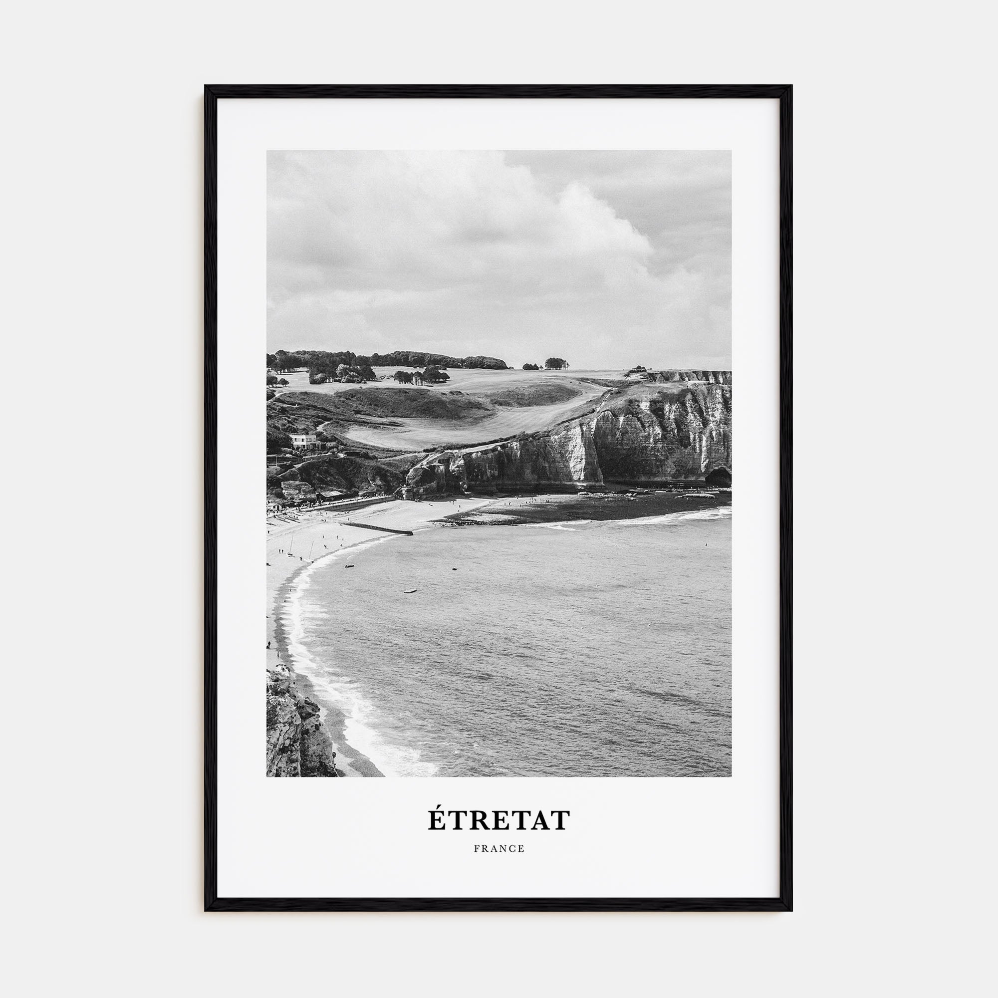 Étretat Portrait B&W Poster