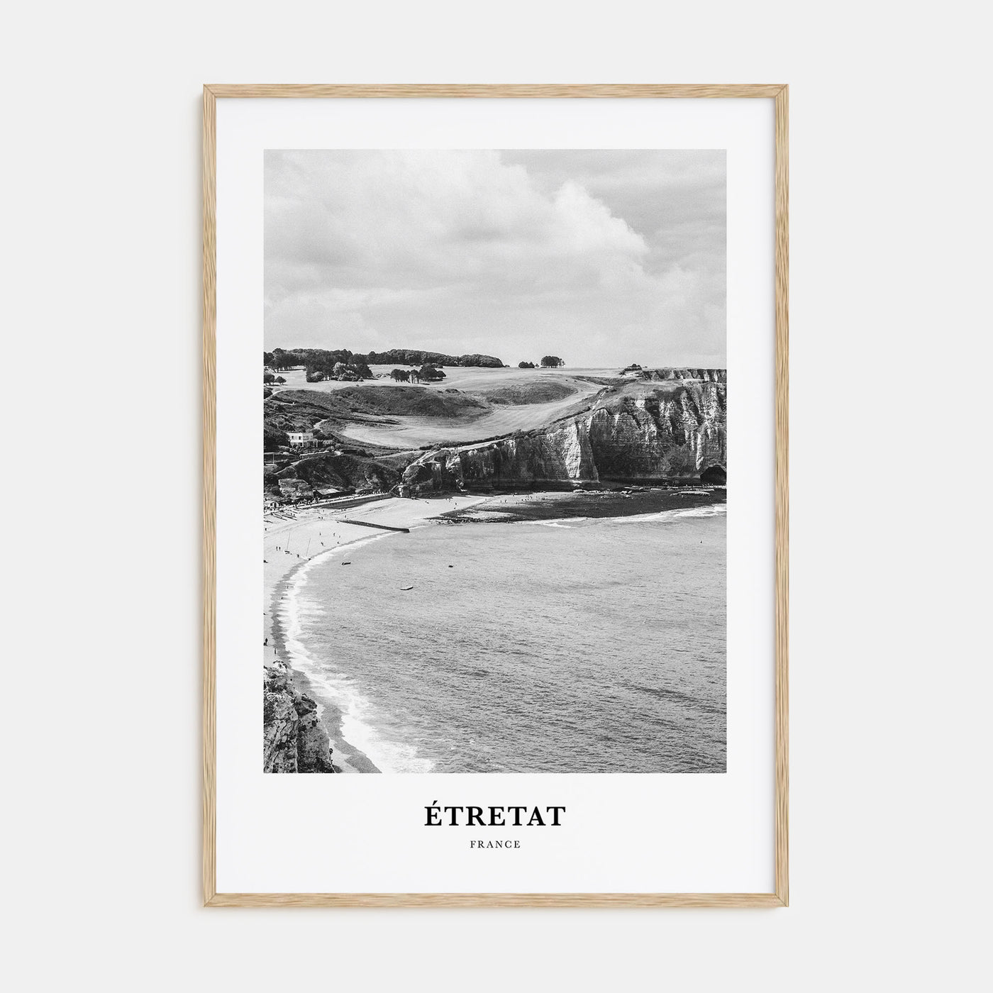 Étretat Portrait B&W Poster