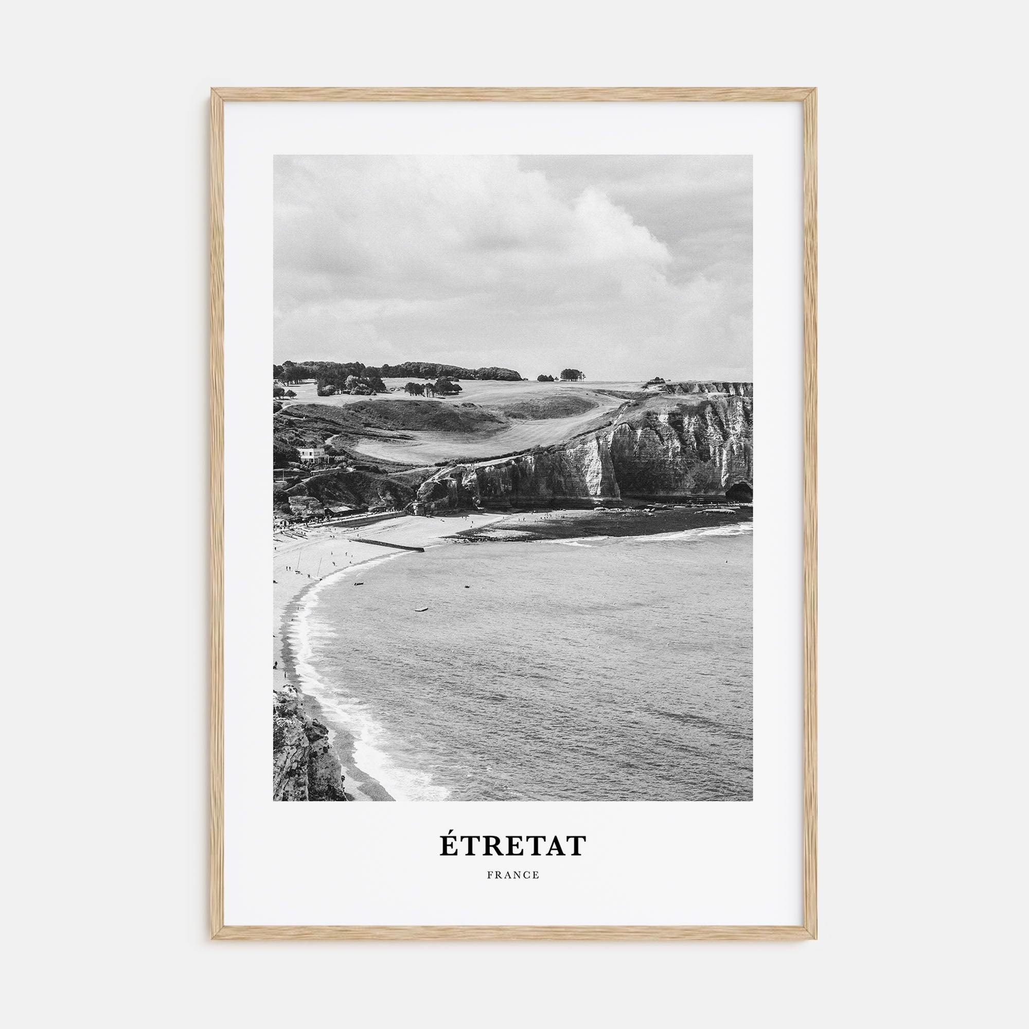Étretat Portrait B&W Poster