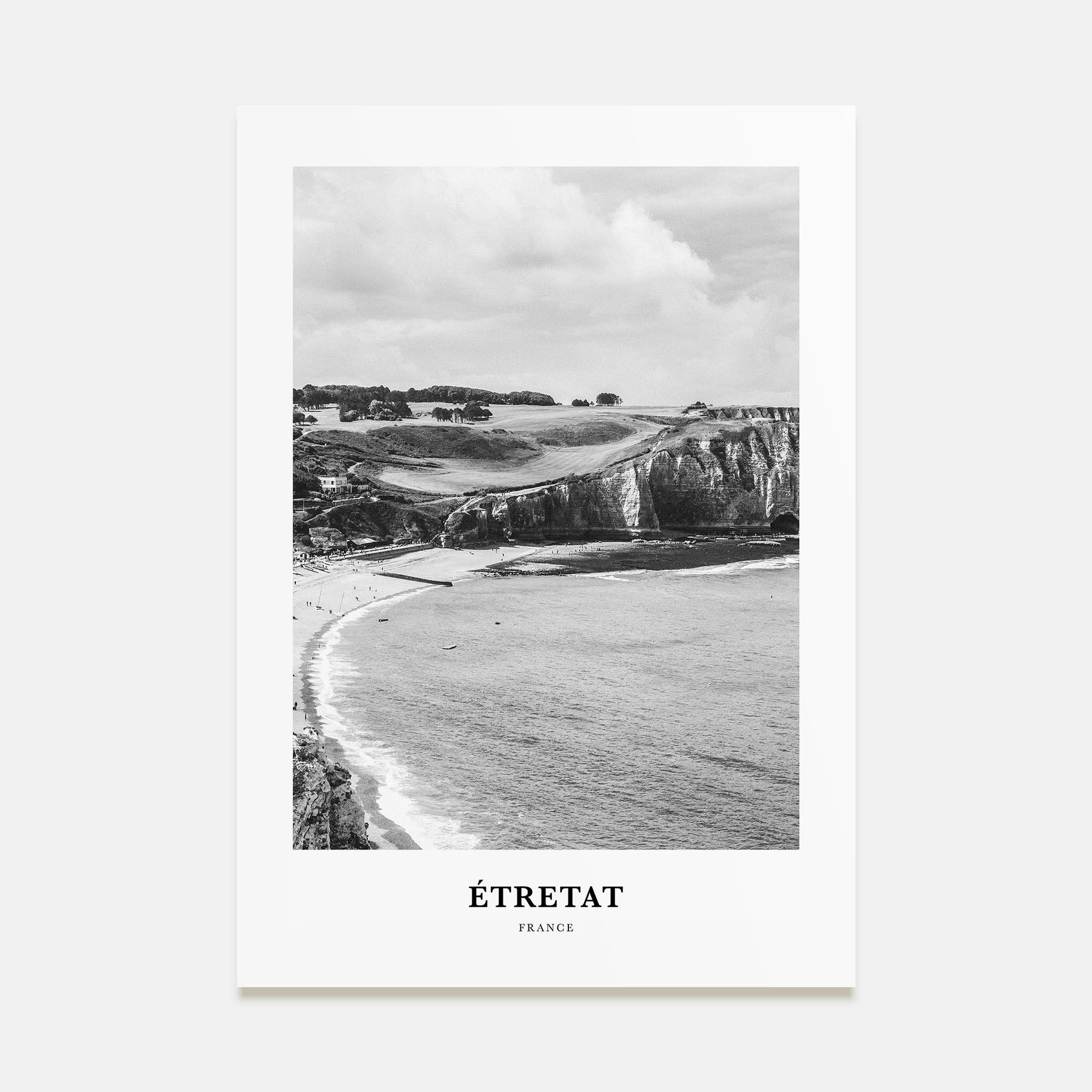 Étretat Portrait B&W Poster