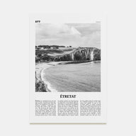 Étretat Travel B&W Poster