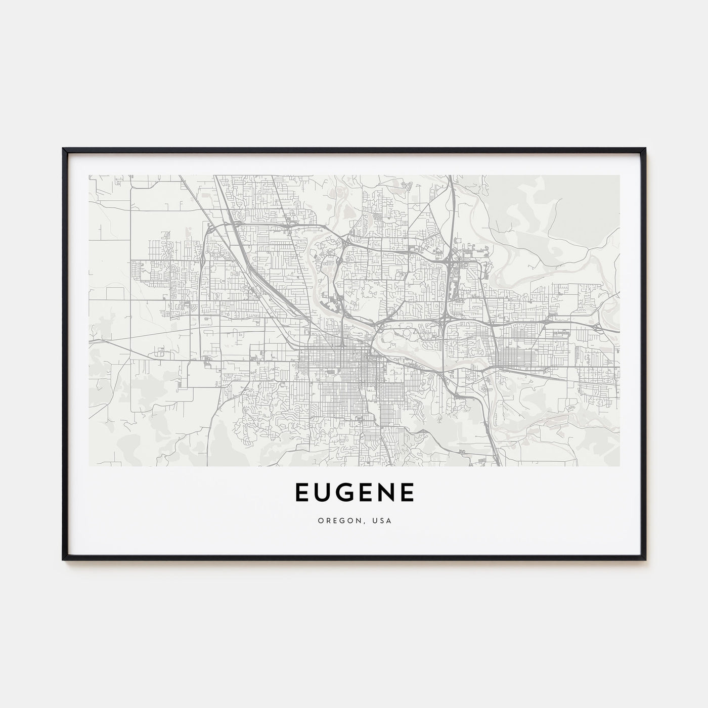 Eugene Map Landscape Poster