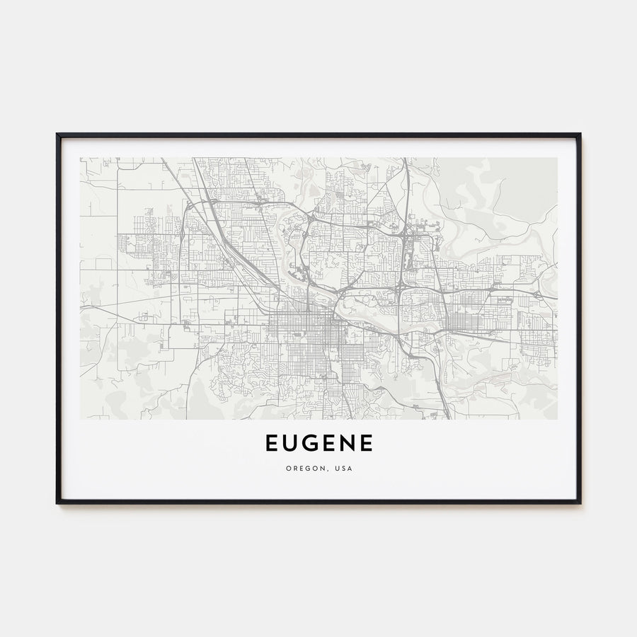 Eugene Map Landscape Poster