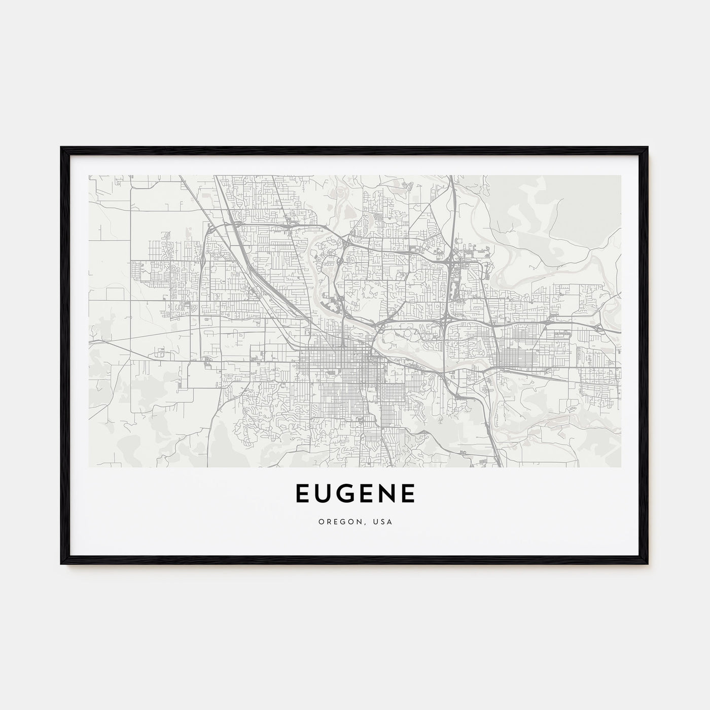 Eugene Map Landscape Poster