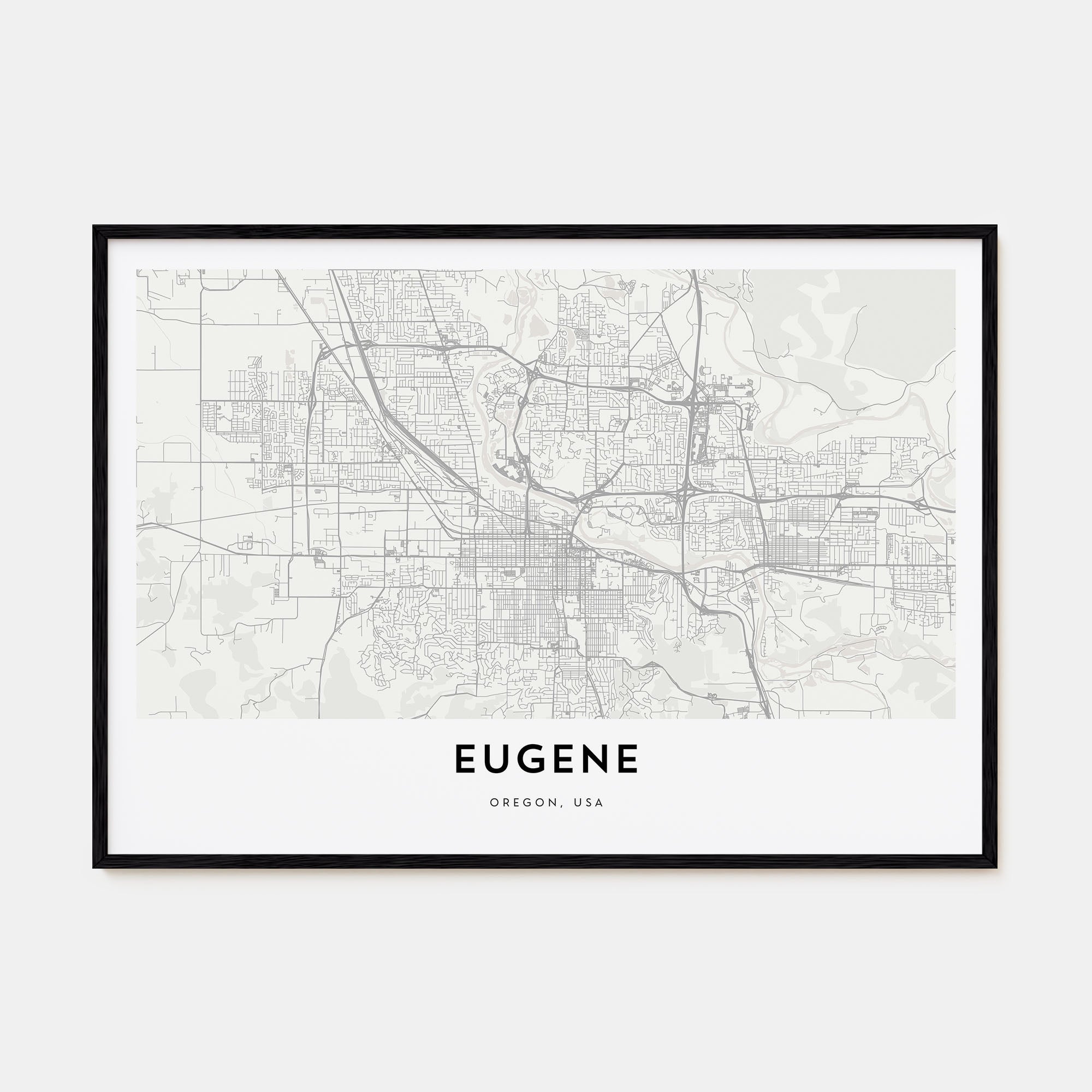 Eugene Map Landscape Poster