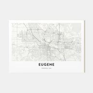 Eugene Map Landscape Poster