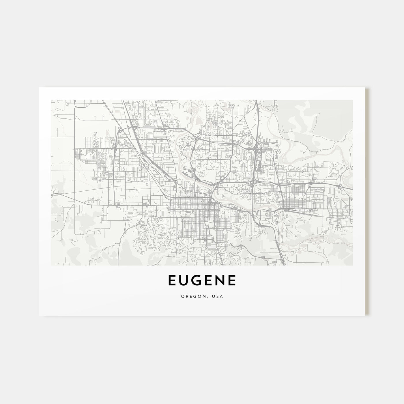 Eugene Map Landscape Poster