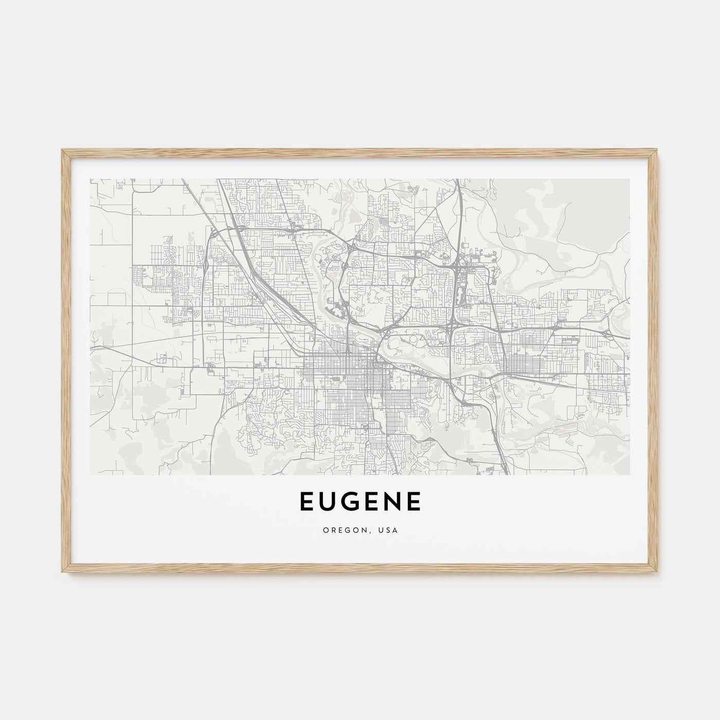 Eugene Map Landscape Poster
