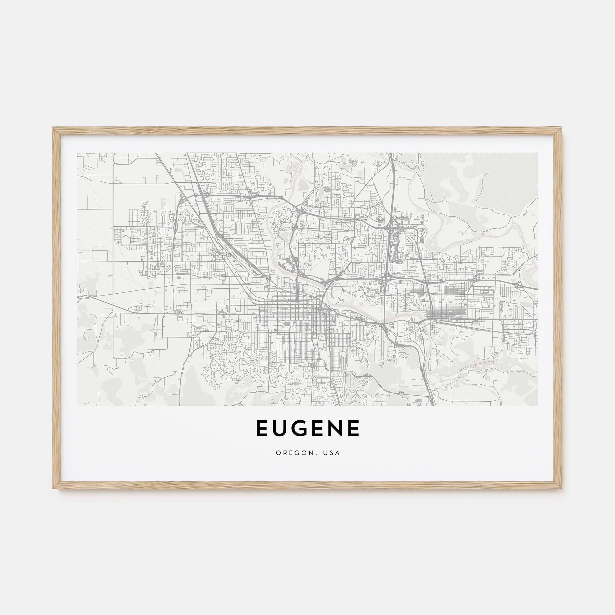 Eugene Map Landscape Poster