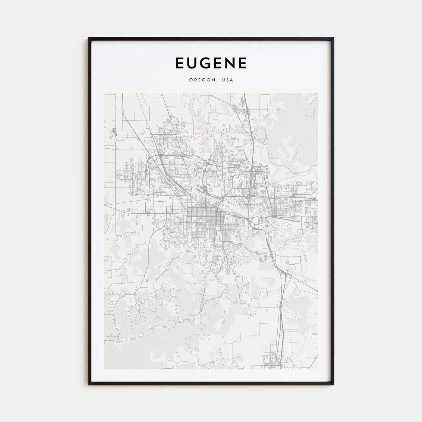 Eugene Map Portrait Poster