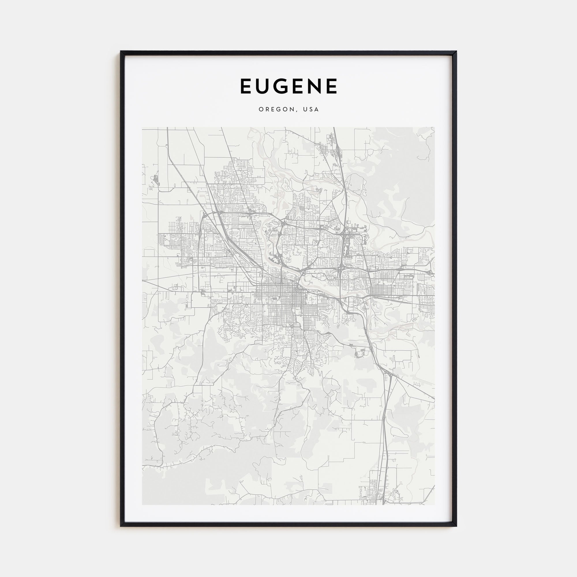 Eugene Map Portrait Poster