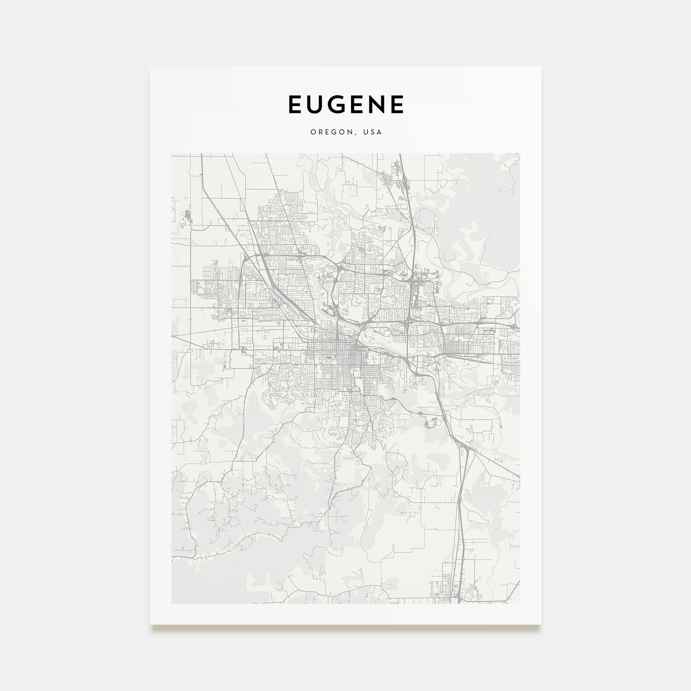 Eugene Map Portrait Poster