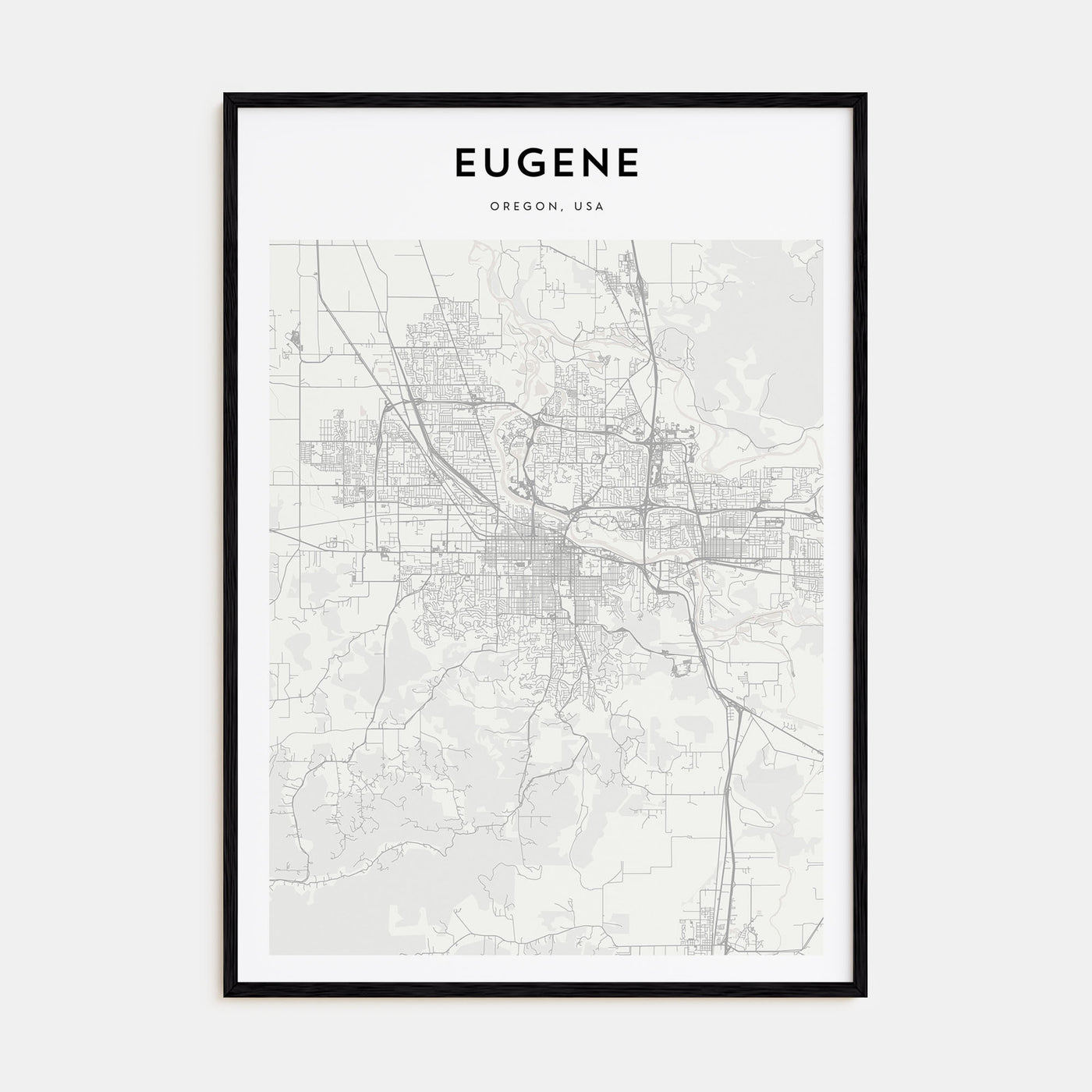 Eugene Map Portrait Poster