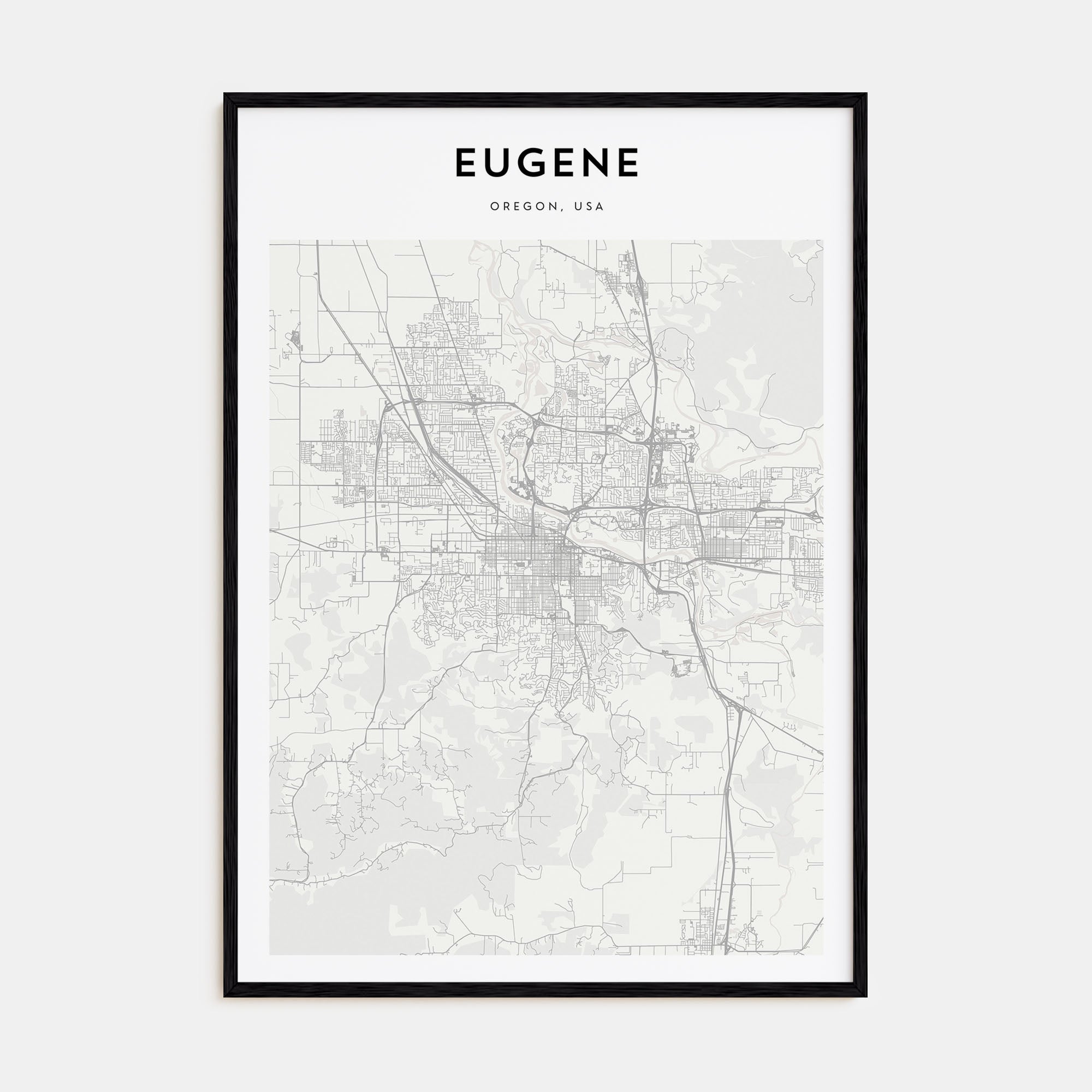 Eugene Map Portrait Poster