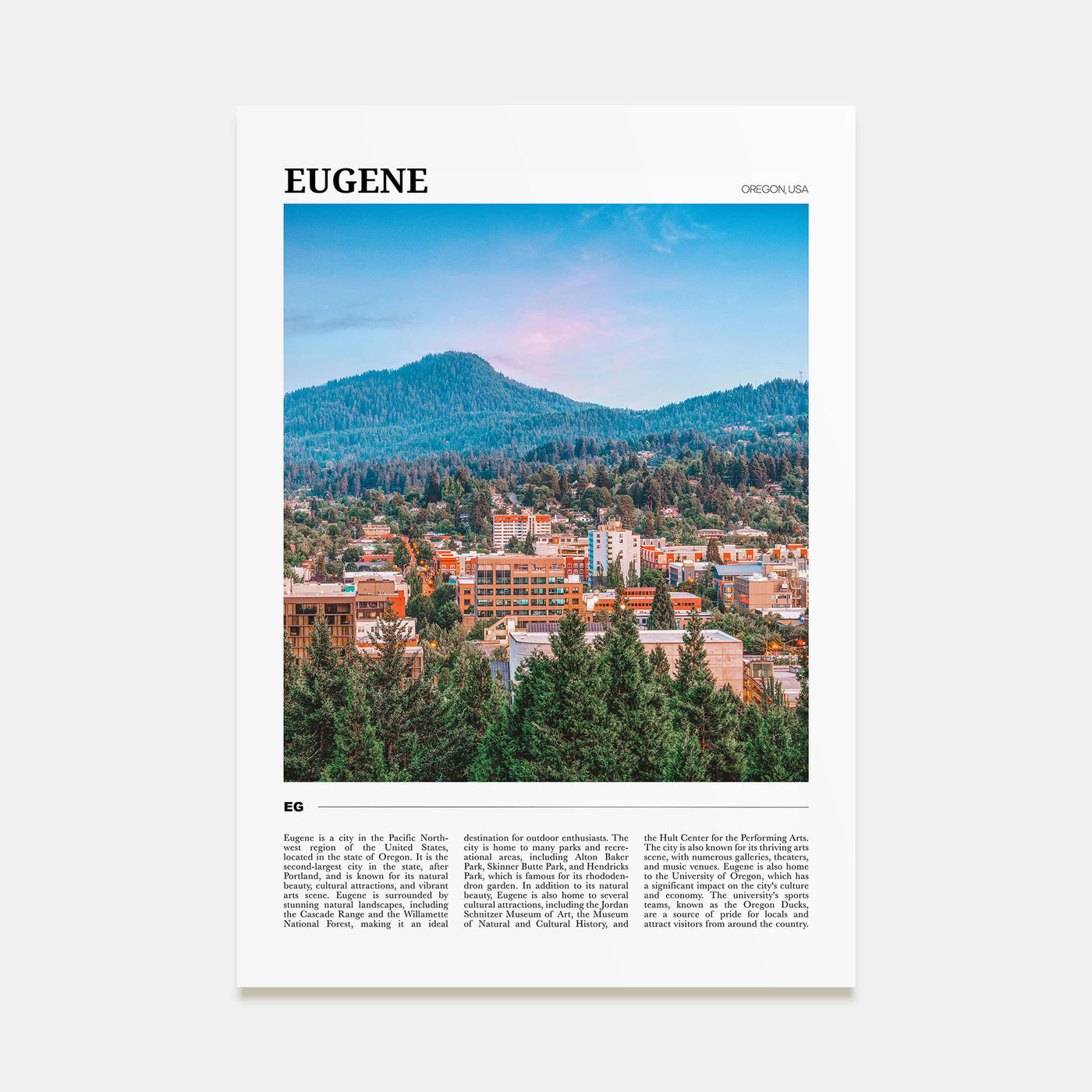 Eugene Travel Color Poster