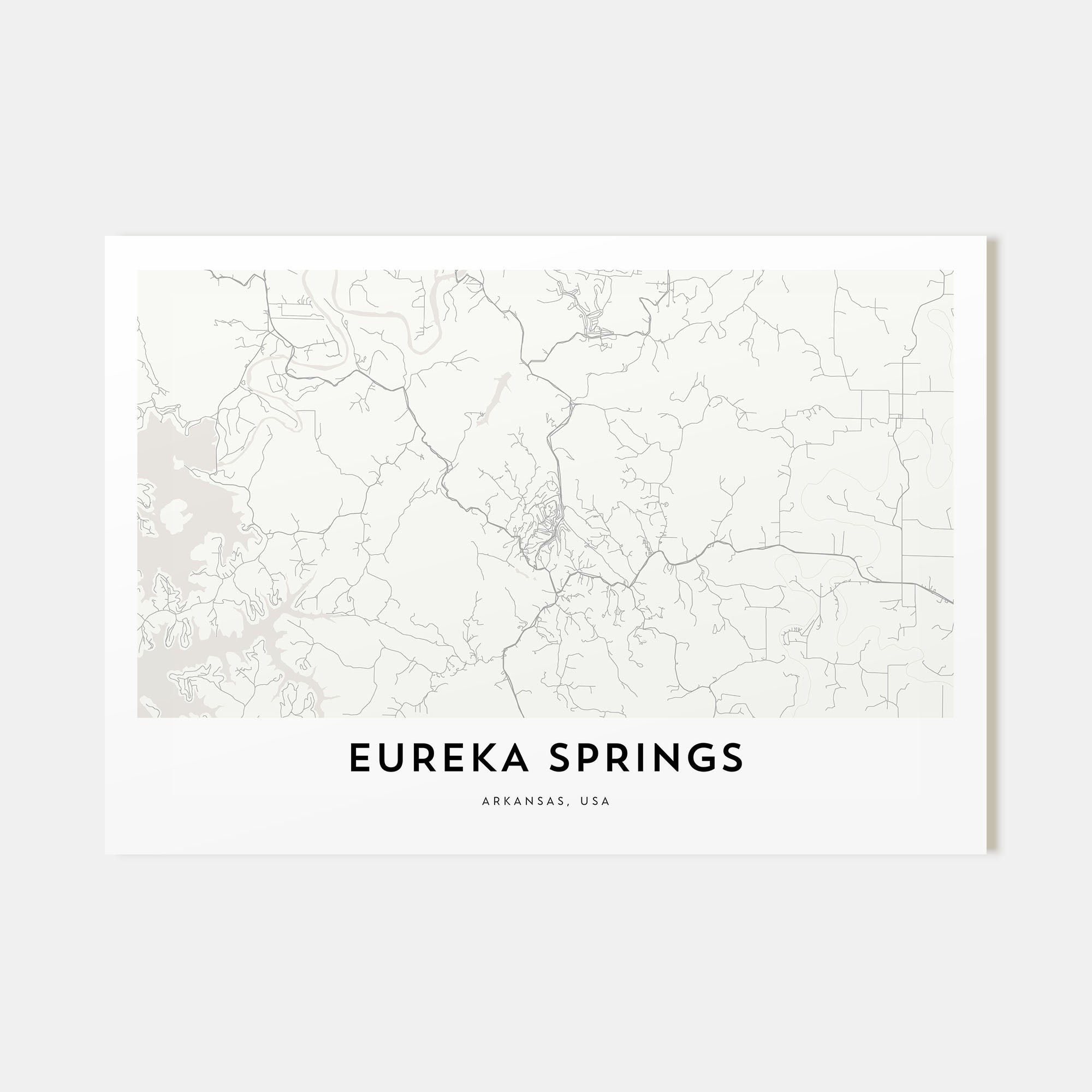 Eureka Springs Map Landscape Poster