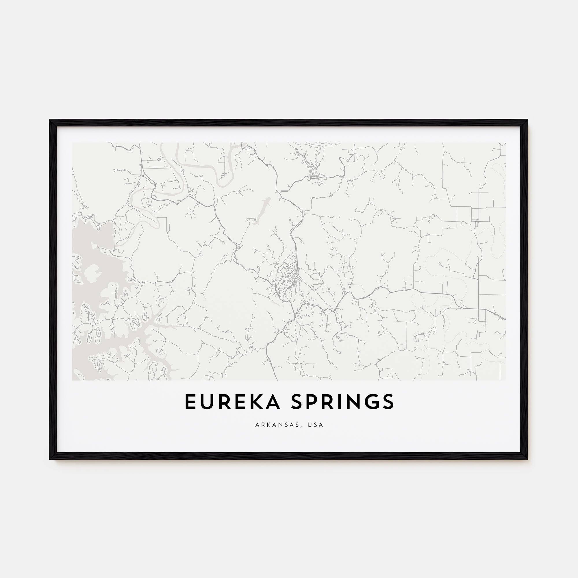 Eureka Springs Map Landscape Poster