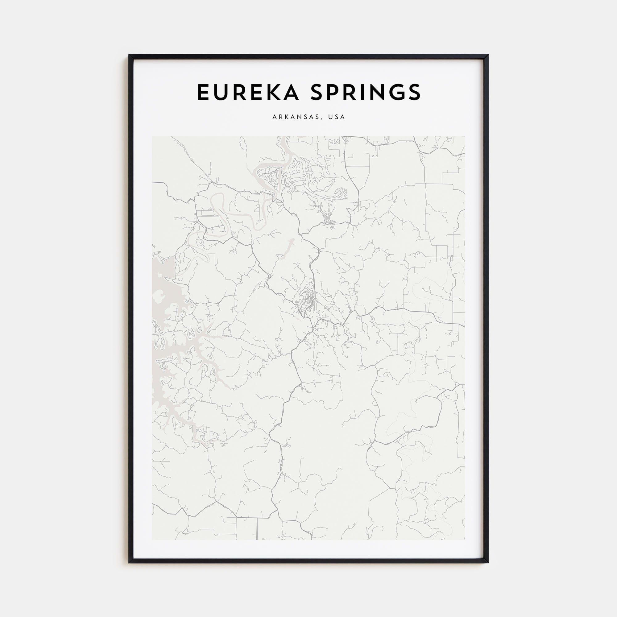 Eureka Springs Map Portrait Poster