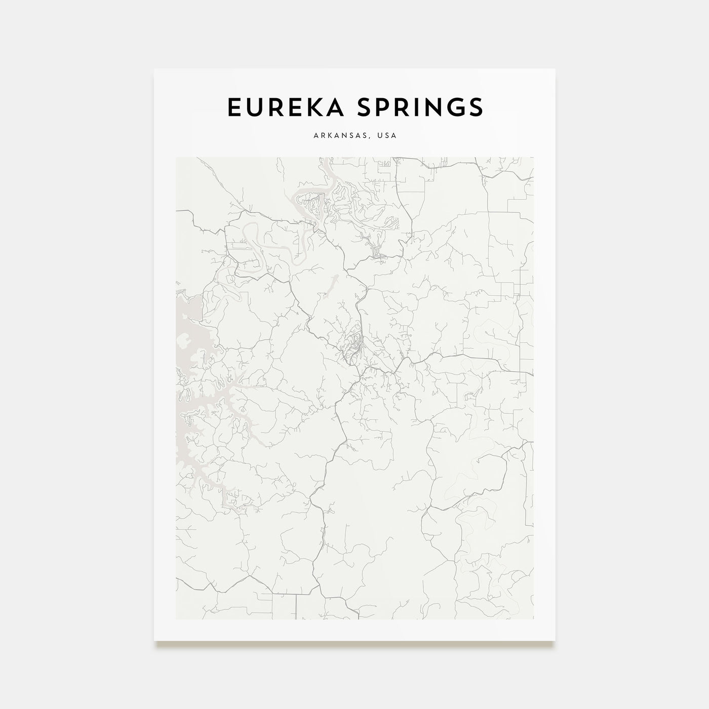 Eureka Springs Map Portrait Poster