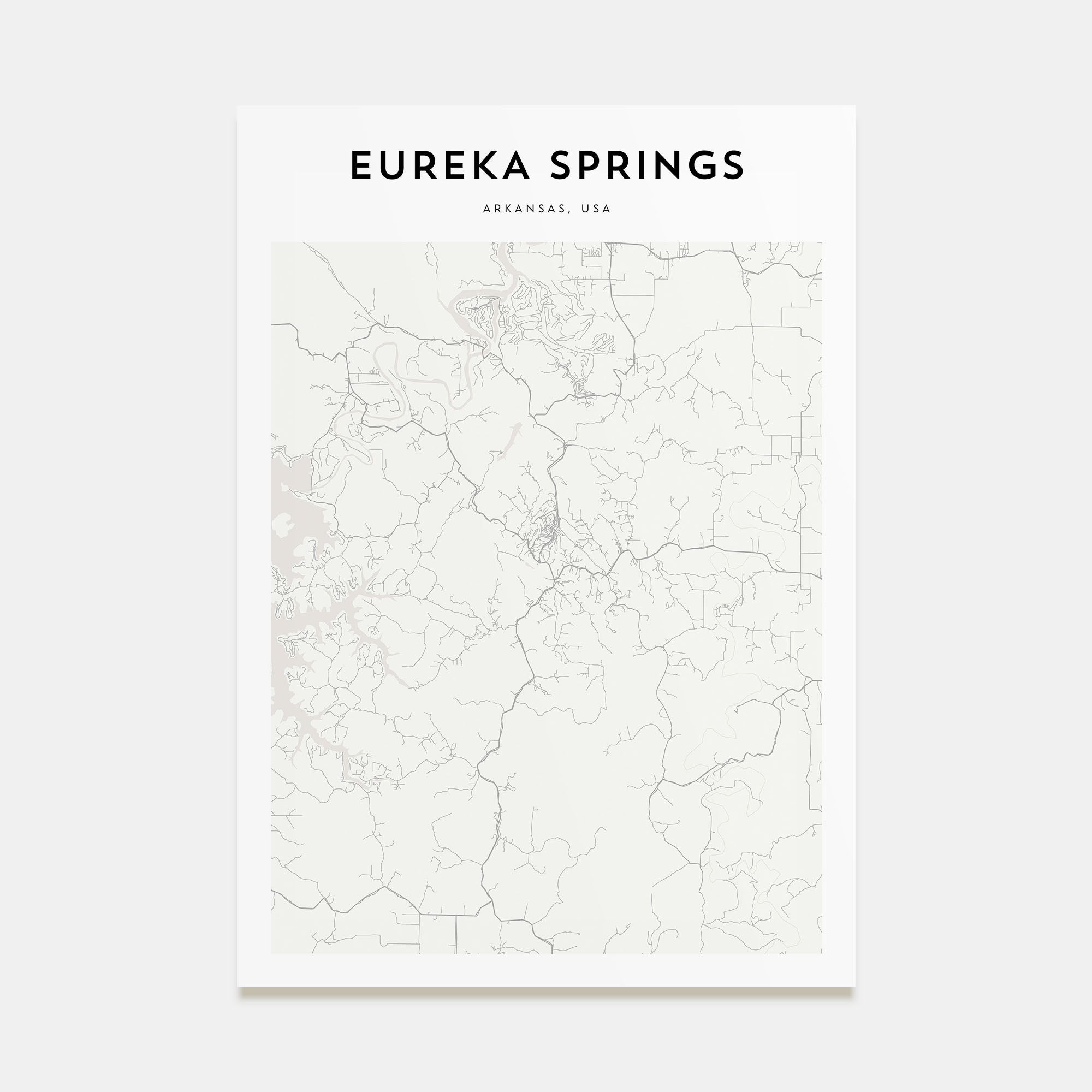 Eureka Springs Map Portrait Poster