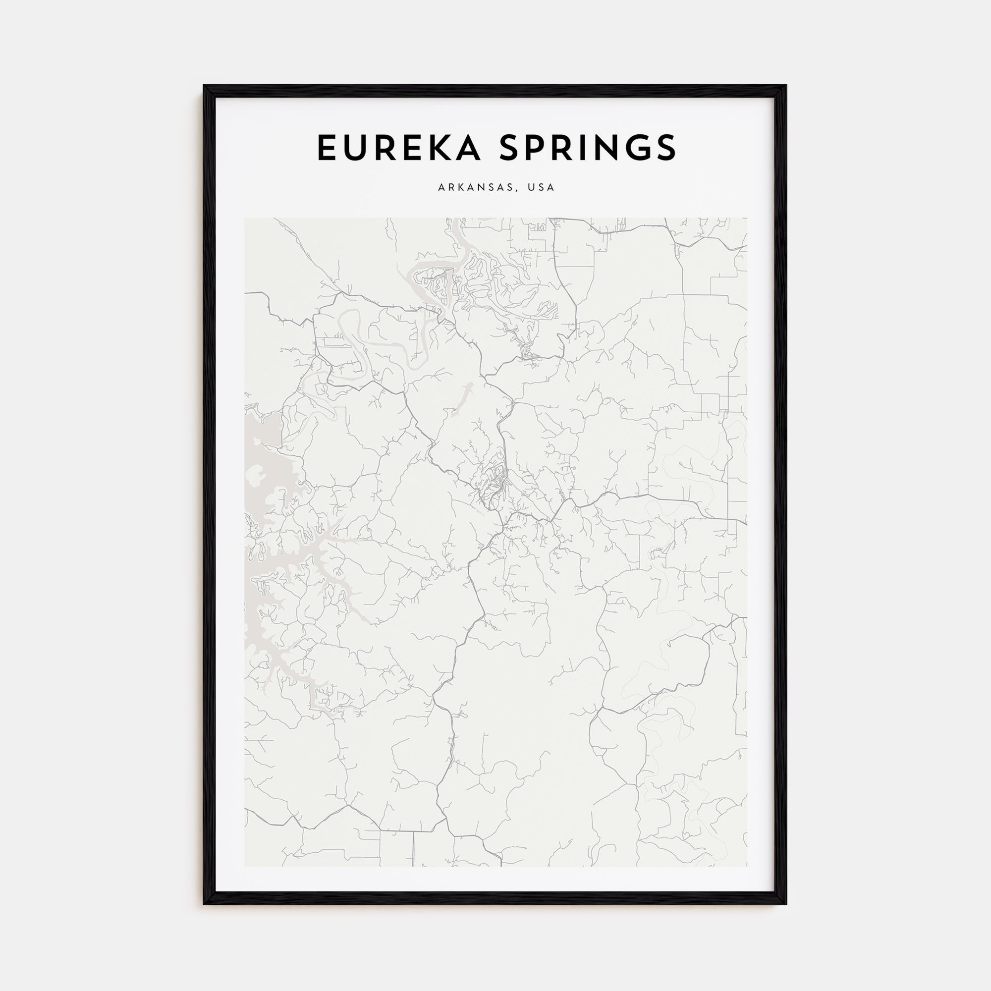 Eureka Springs Map Portrait Poster