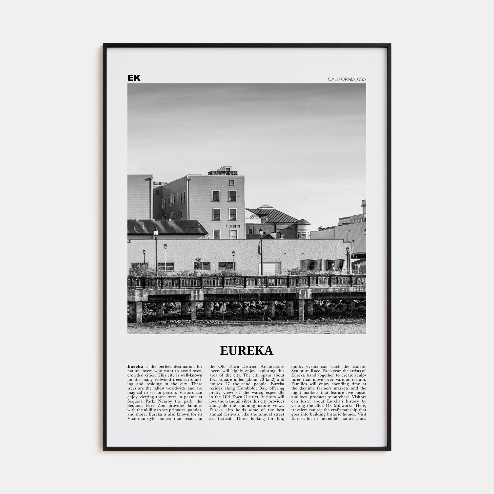 Eureka Travel B&W Poster