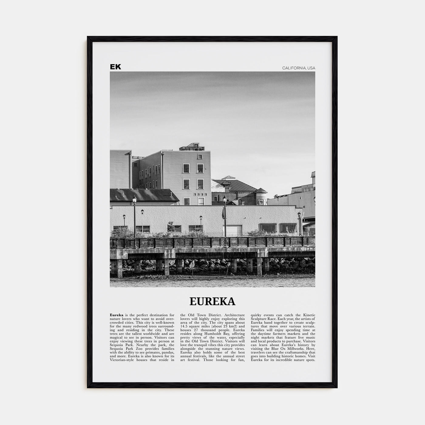 Eureka Travel B&W Poster