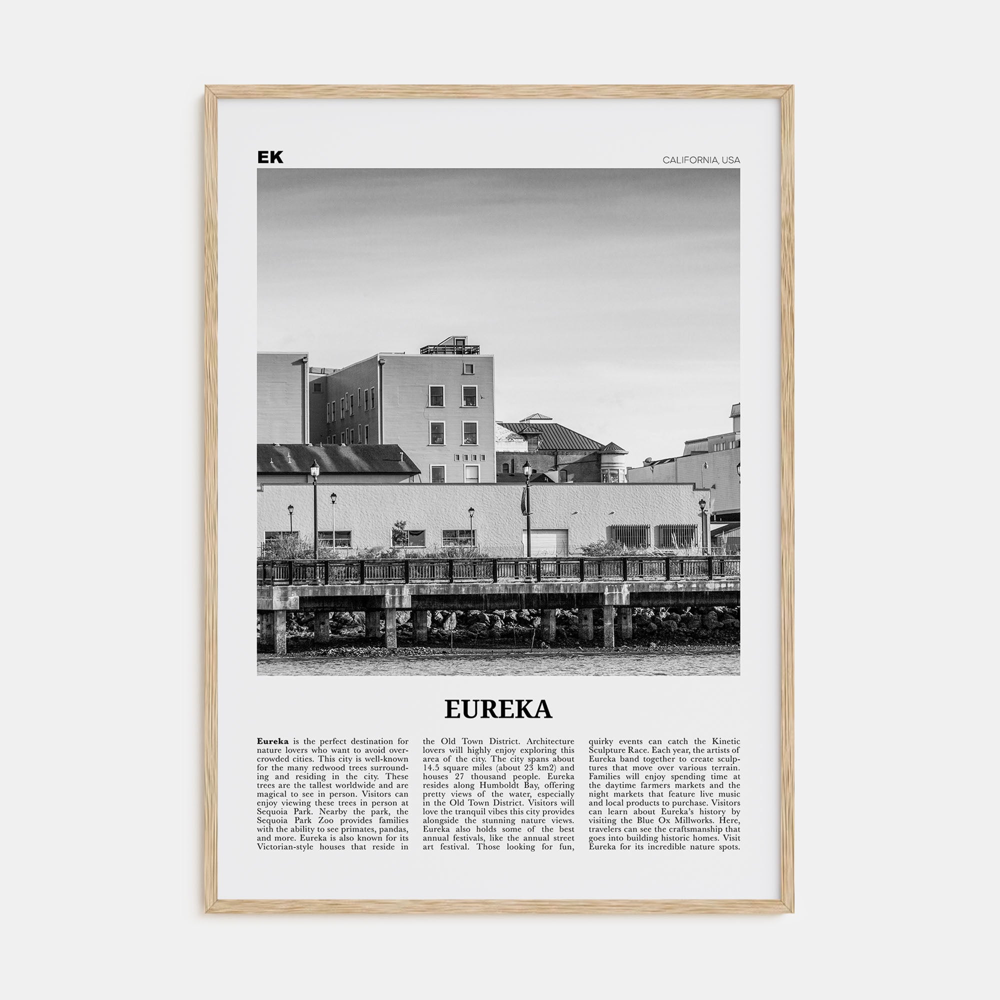 Eureka Travel B&W Poster