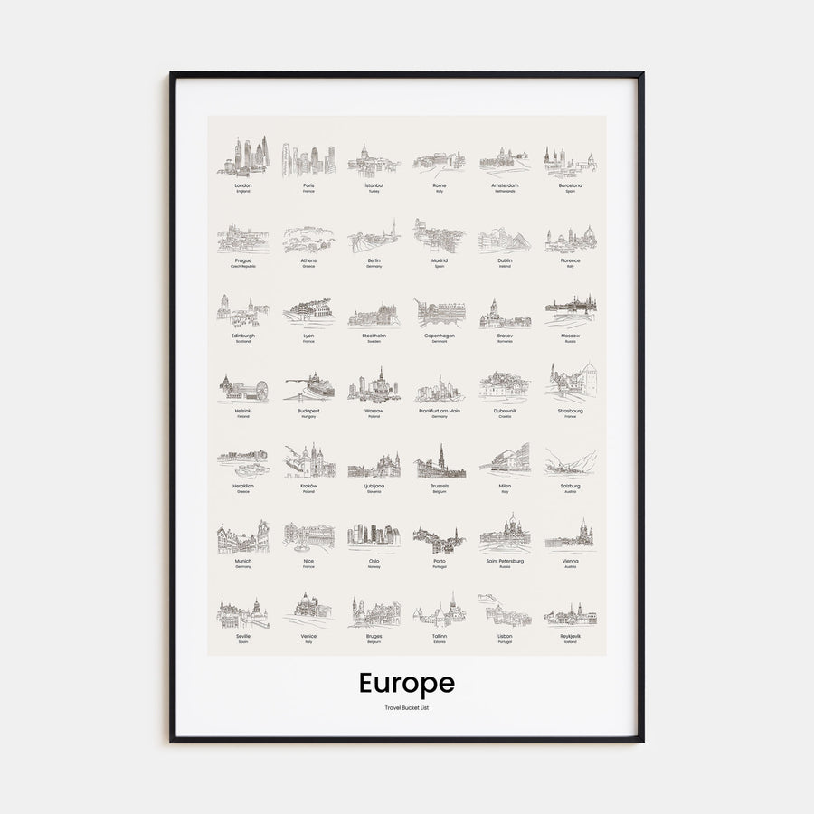 Europe Bucket List Poster