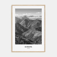 Europe Portrait B&W Poster