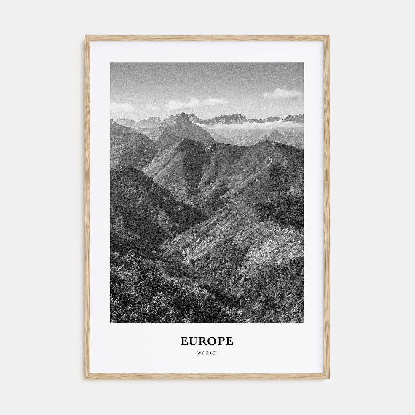 Europe Portrait B&W Poster
