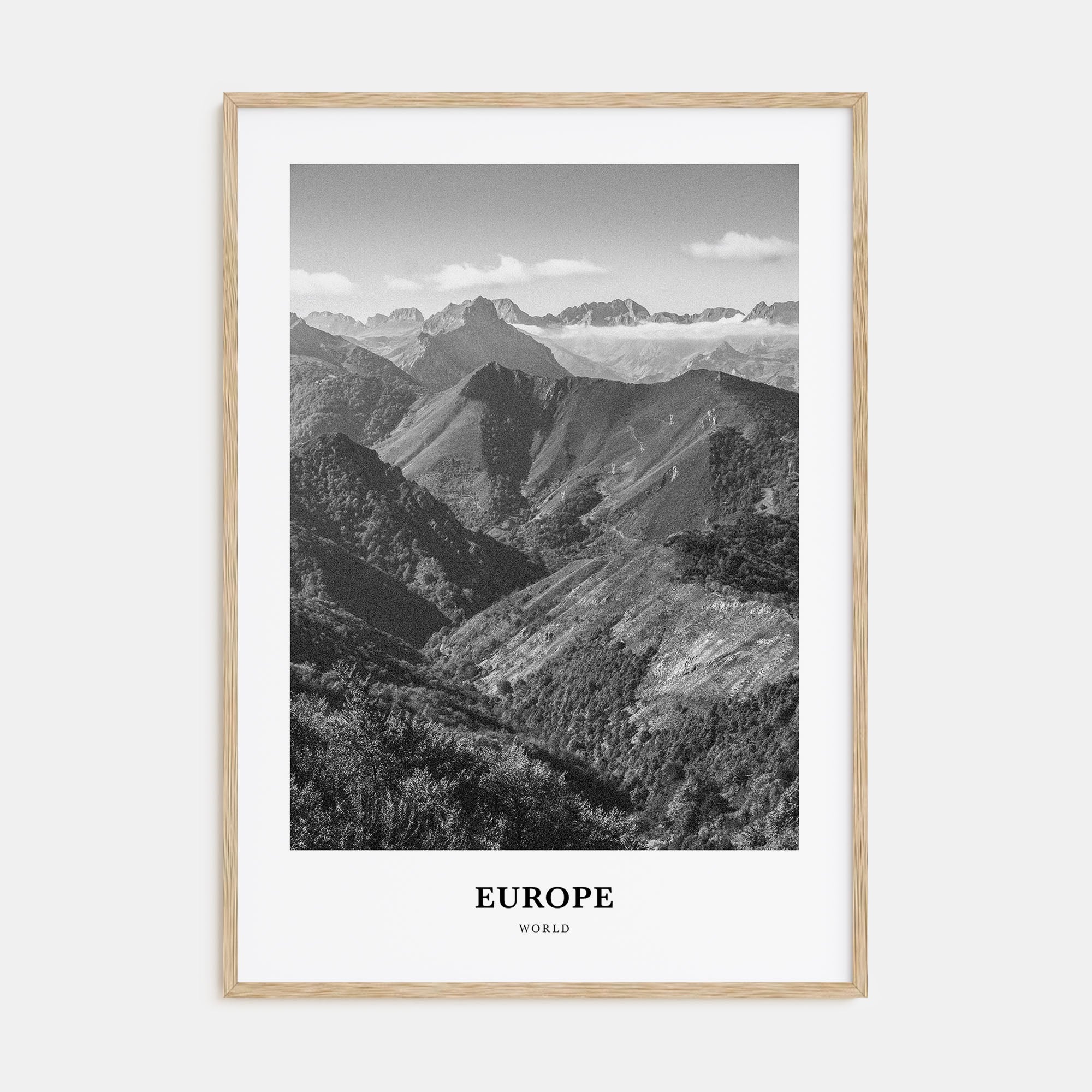 Europe Portrait B&W Poster