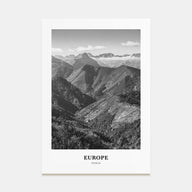 Europe Portrait B&W Poster