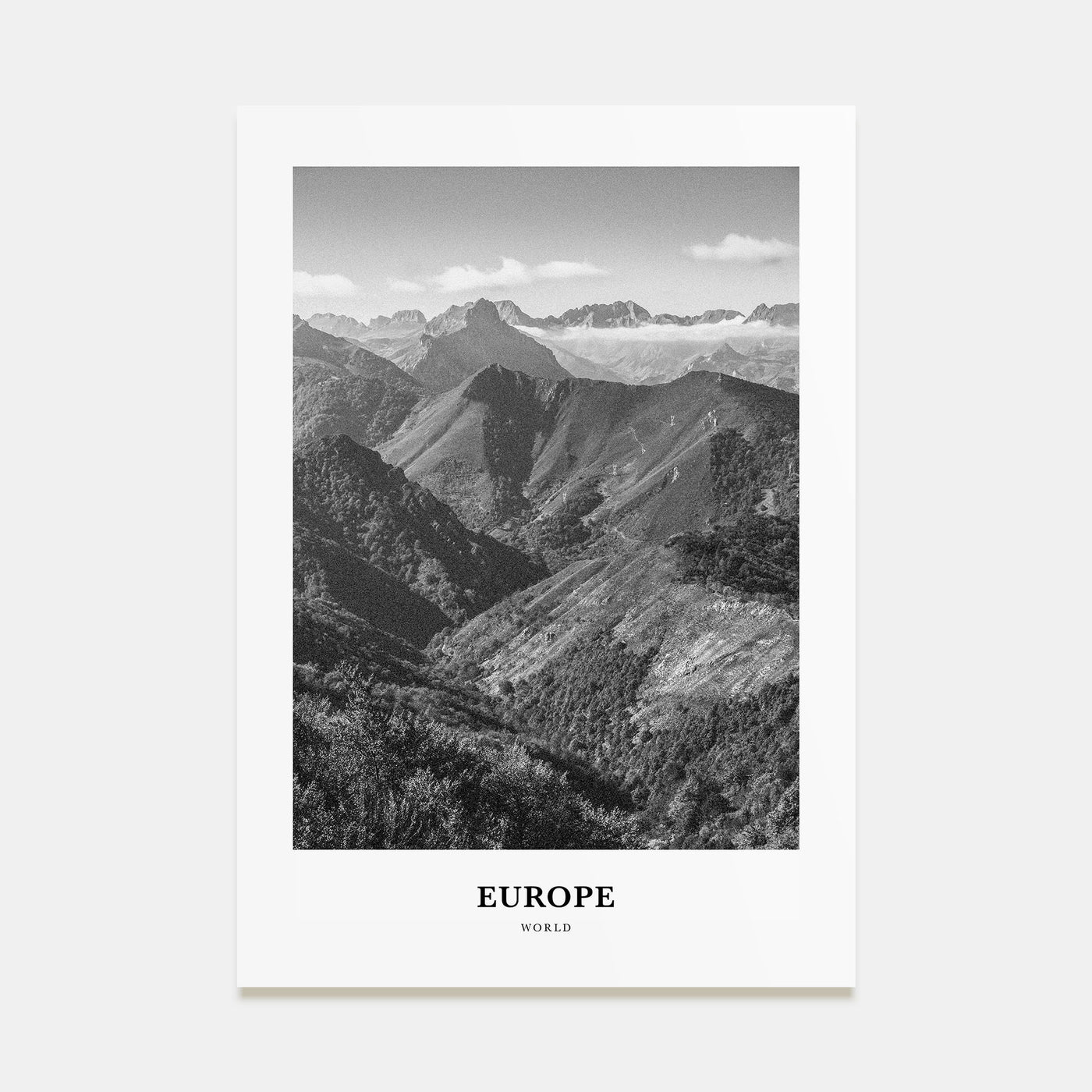 Europe Portrait B&W Poster