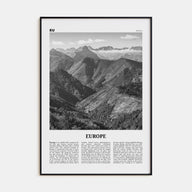 Europe Travel B&W Poster