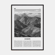 Europe Travel B&W Poster