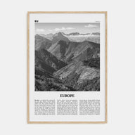 Europe Travel B&W Poster