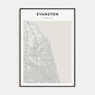 Evanston Map Portrait Poster