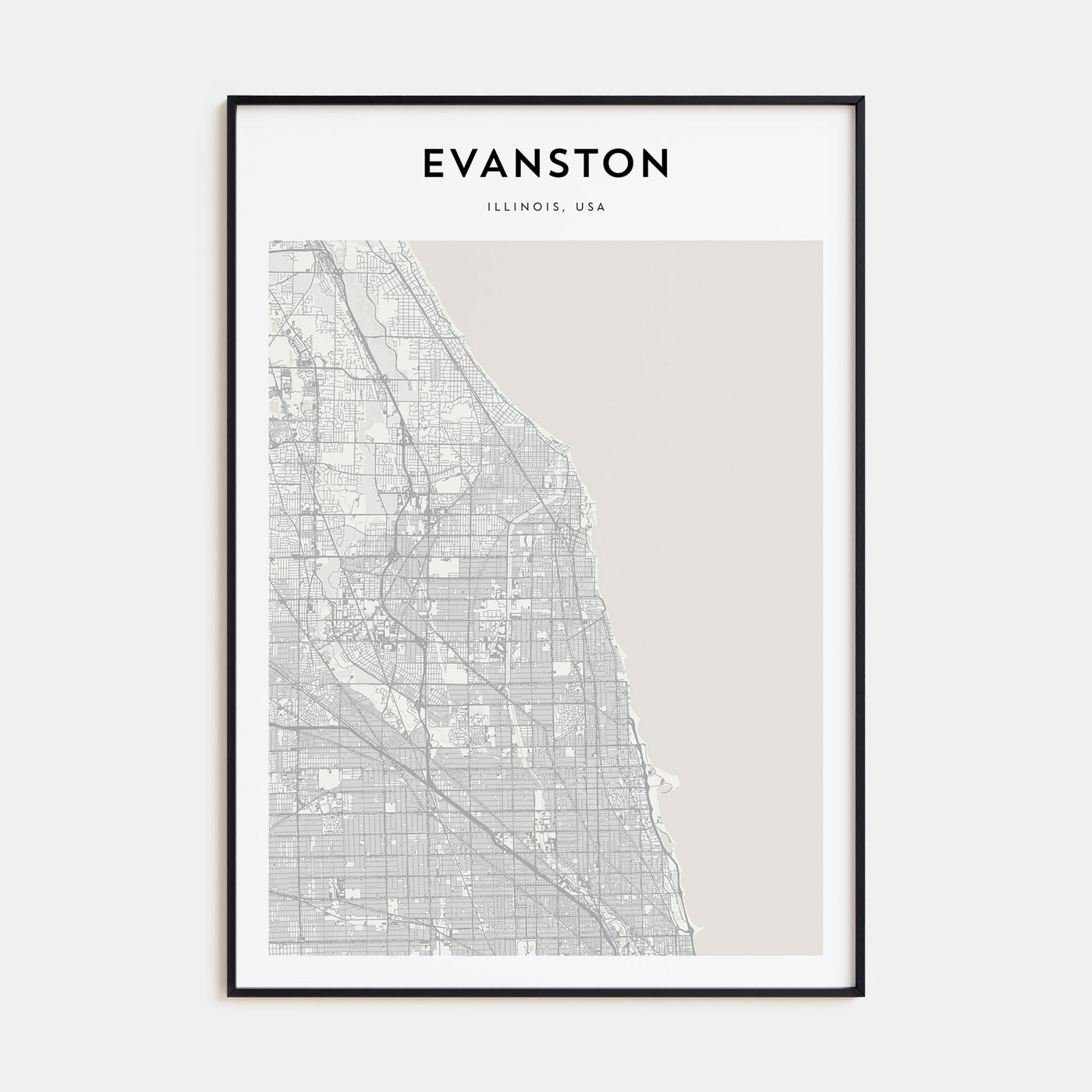 Evanston Map Portrait Poster