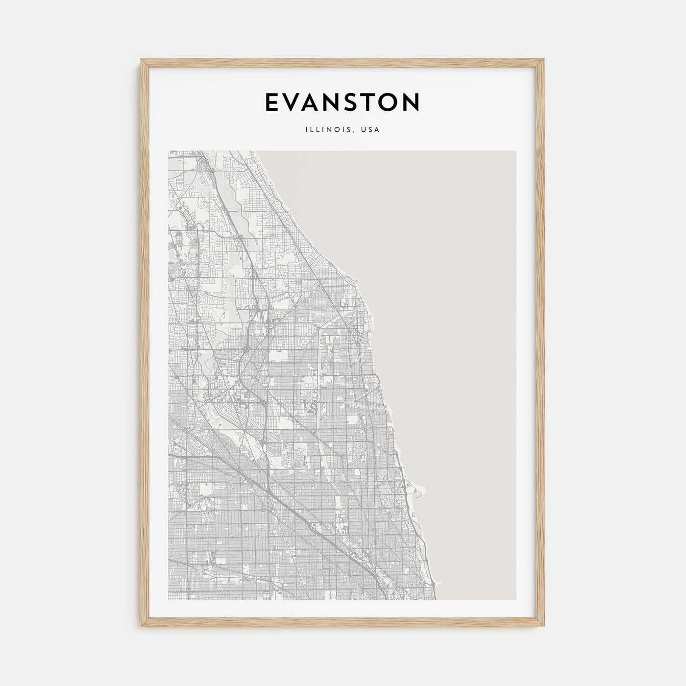 Evanston Map Portrait Poster