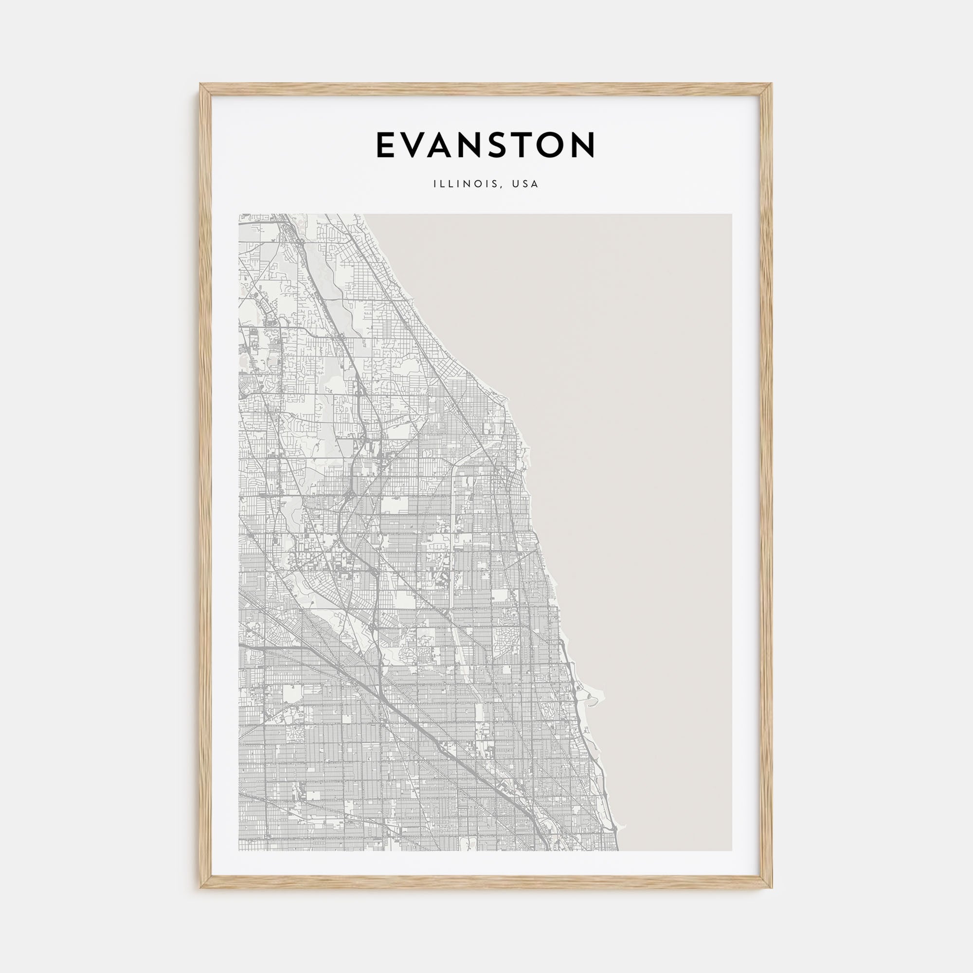 Evanston Map Portrait Poster