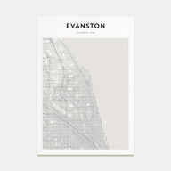 Evanston Map Portrait Poster