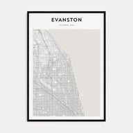 Evanston Map Portrait Poster